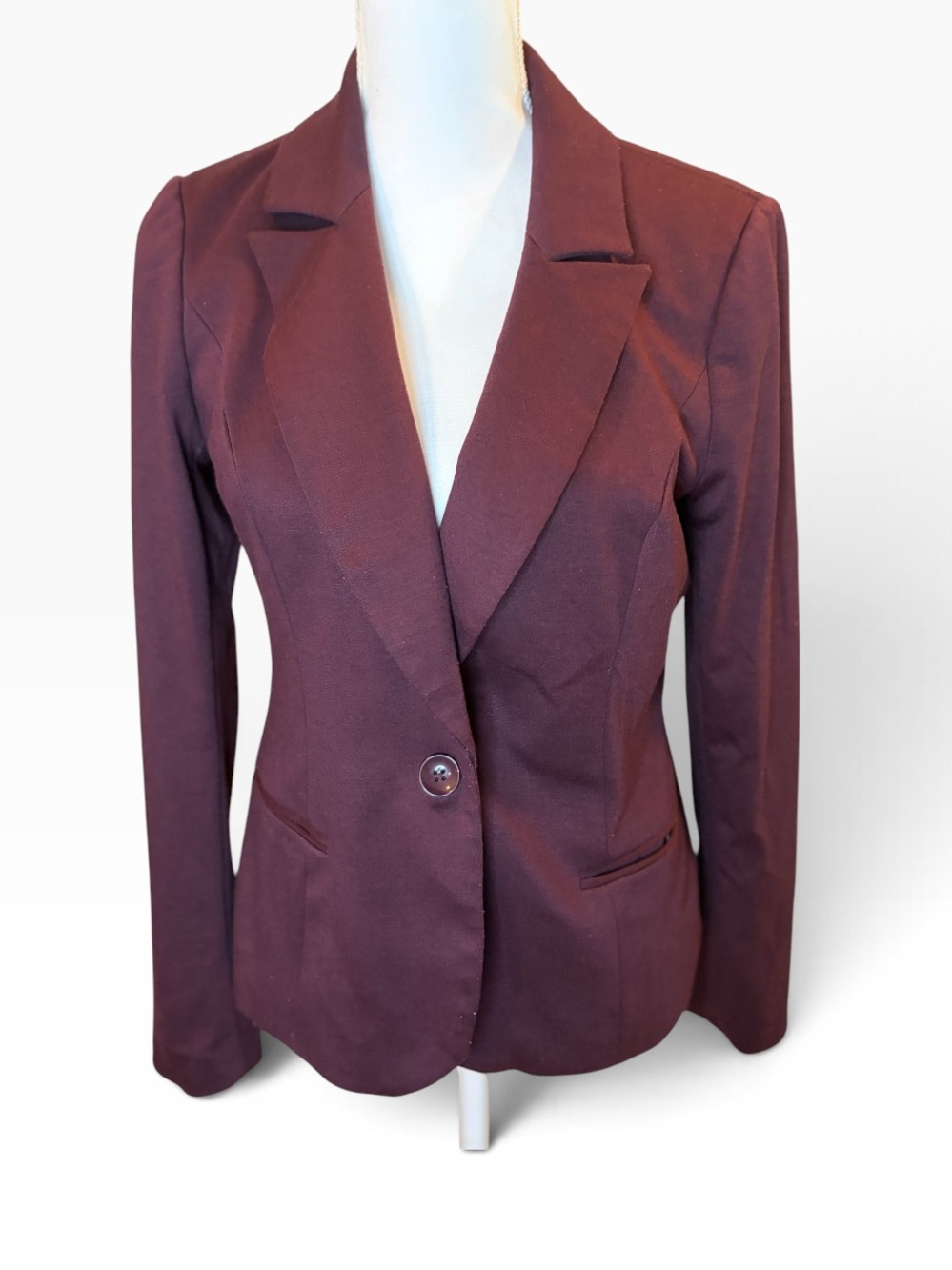 WHBM White House Black Market Blazer Size 8 Burgundy Wine Tailored Jacket